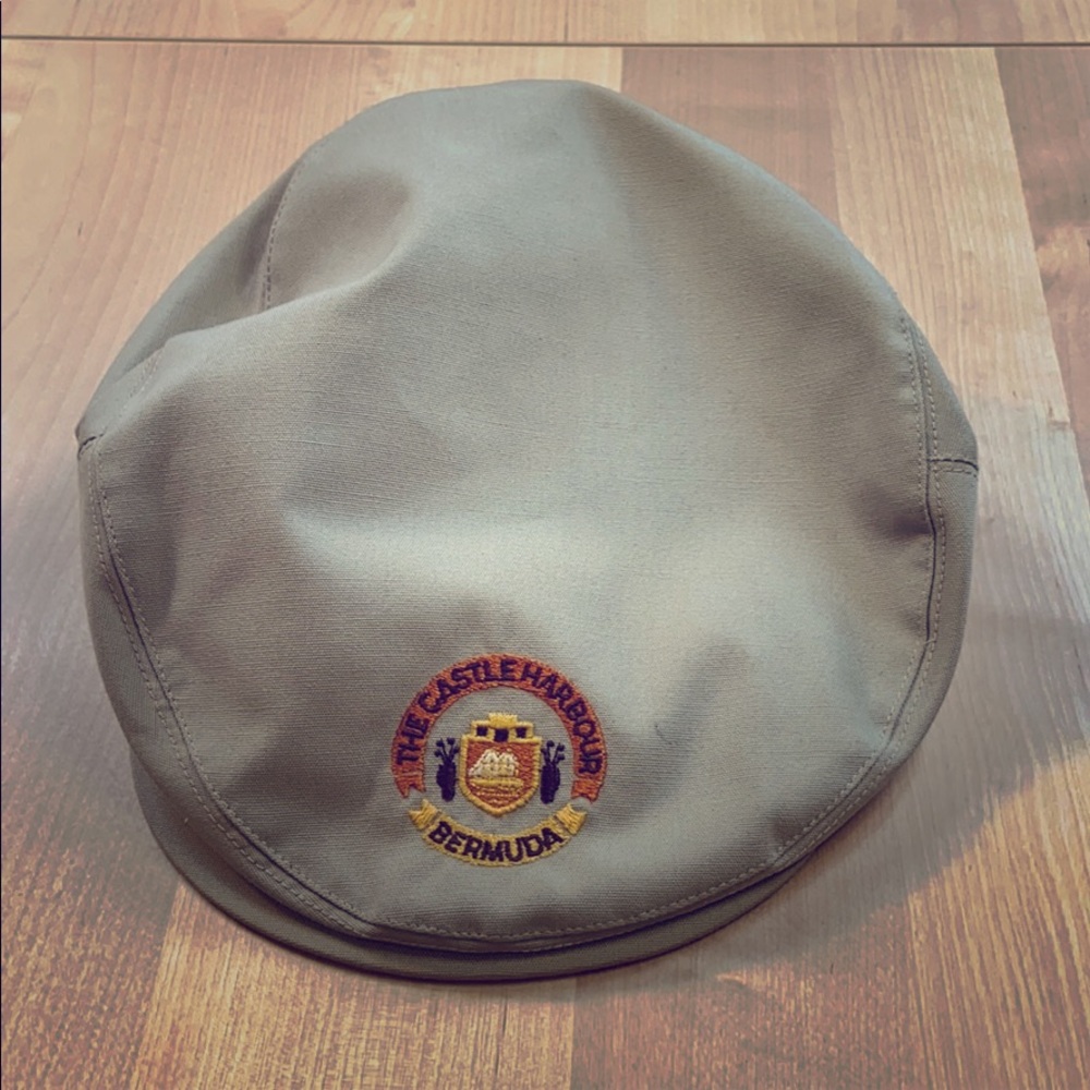 Castle Harbor Bermuda VTG Ascot Cabbie Cap Beige
